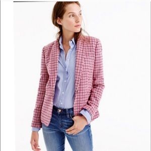 JCrew Campbell Blazer Pink Houndstooth EUC